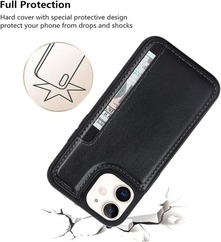 iCoverCase Compatible with iPhone 12 Mini Case with Card Holder, Wallet Phone Case for Women Men RFID Blocking PU Leather Protective Case 5.4 Inch (Beige) in Kuwait