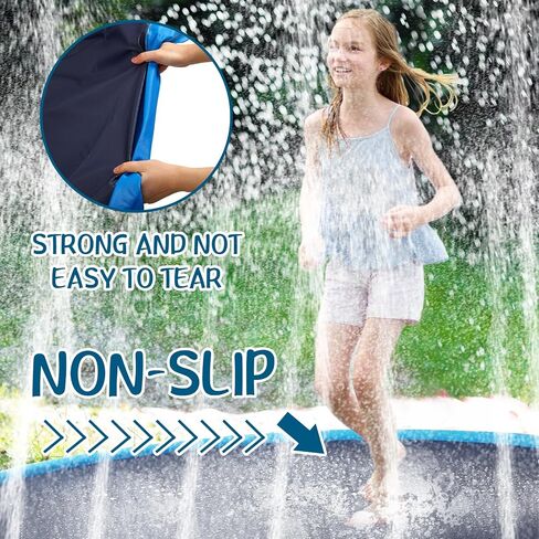 Lewtemi 15 ft Extra Large Non Slip Splash Pad 180" for Adult and Dog Giant Outdoor Thicken Sprinkler Pool Summer Toys Fun Backyard Play Fountain Mat for Pet Dog Family in Saudi Arabia