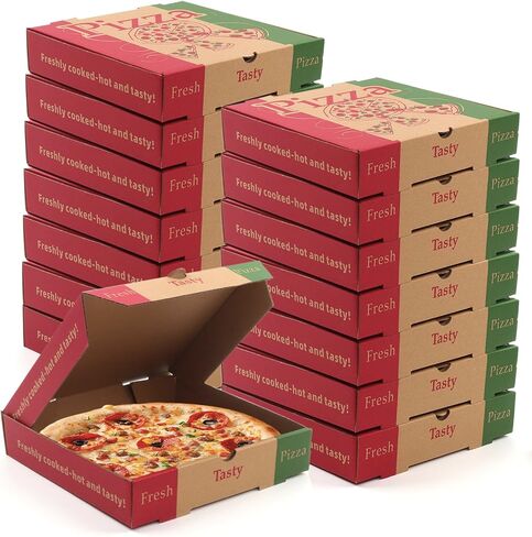 Rocutus Pizza Boxes,15 Pack Kraft Corrugated Pizza Boxes Pizza Containers Food Delivery Boxes,Take Out Containers Gift Packing Boxes Takeaway Mailing Shipping Storage Boxes (9 Inches) in Saudi Arabia