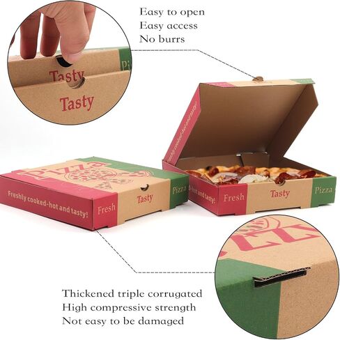 Rocutus Pizza Boxes,15 Pack Kraft Corrugated Pizza Boxes Pizza Containers Food Delivery Boxes,Take Out Containers Gift Packing Boxes Takeaway Mailing Shipping Storage Boxes (9 Inches) in Saudi Arabia