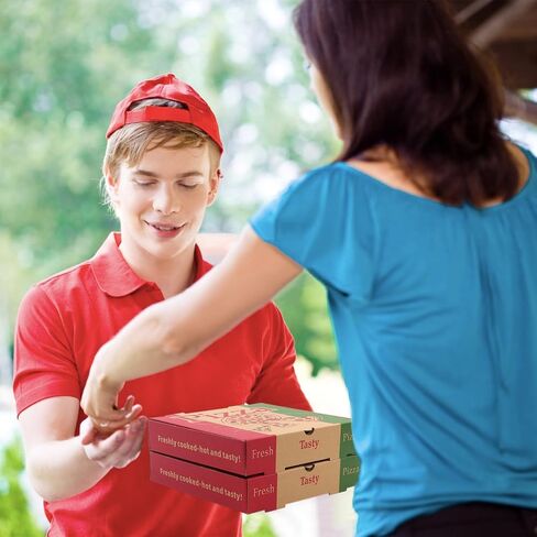 Rocutus Pizza Boxes,15 Pack Kraft Corrugated Pizza Boxes Pizza Containers Food Delivery Boxes,Take Out Containers Gift Packing Boxes Takeaway Mailing Shipping Storage Boxes (9 Inches) in Saudi Arabia