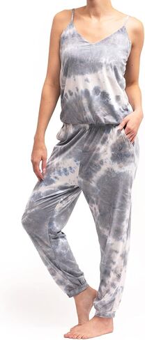 Hello Mello Dyes The Limit Women’s Lounge Tank Sleeveless Soft Jumpsuit Long Romper in Saudi Arabia