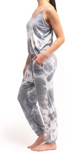 Hello Mello Dyes The Limit Women’s Lounge Tank Sleeveless Soft Jumpsuit Long Romper in Saudi Arabia