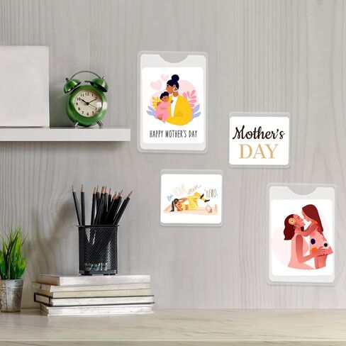 100 Pack Self-Adhesive Index Card Holder, 2 Size Clear Card Holder with Top Open for Organizing and Protecting Your Index Cards, Photos, Folder Labels (3.6x2.5in, 2x1.8in) in Saudi Arabia