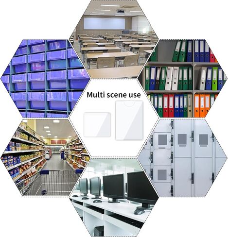 100 Pack Self-Adhesive Index Card Holder, 2 Size Clear Card Holder with Top Open for Organizing and Protecting Your Index Cards, Photos, Folder Labels (3.6x2.5in, 2x1.8in) in Saudi Arabia