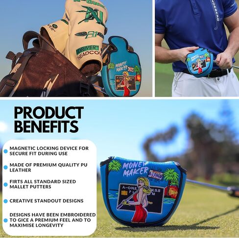 Mallet Putter Headcover, California Girl Golf Headcover, Premium Headcover for Mallet Putters - Stand out with Protective Putter Covers, Premium Golf Putter Headcover, Fleeced Lined Putter Head Covers in Kuwait