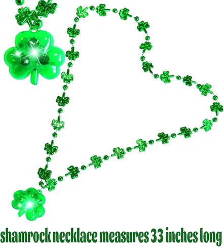 قلادة البرسيم لعيد القديس باتريك من خرز شامروك الأخضر، إكسسوارات يوم القديس باتريك بالجملة لتفضلات الحفلات in Kuwait