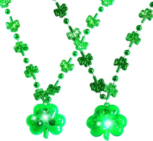 قلادة البرسيم لعيد القديس باتريك من خرز شامروك الأخضر، إكسسوارات يوم القديس باتريك بالجملة لتفضلات الحفلات in Kuwait