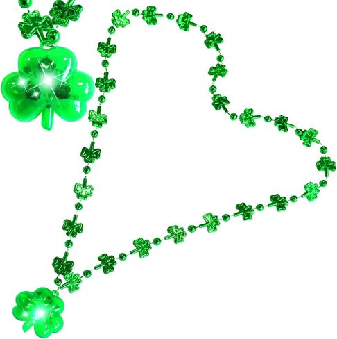 قلادة البرسيم لعيد القديس باتريك من خرز شامروك الأخضر، إكسسوارات يوم القديس باتريك بالجملة لتفضلات الحفلات in Kuwait