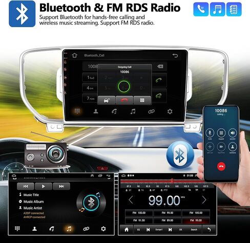 راديو ستيريو للسيارة 2G+64G مع Apple Carplay Android Auto لسيارة Kia Sportage KX5 2016 2017 2018، شاشة لمس 9 بوصات Android 13 راديو السيارة مع نظام ملاحة GPS HiFi WiFi Bluetooth FM RDS كاميرا احتياطية in Saudi Arabia