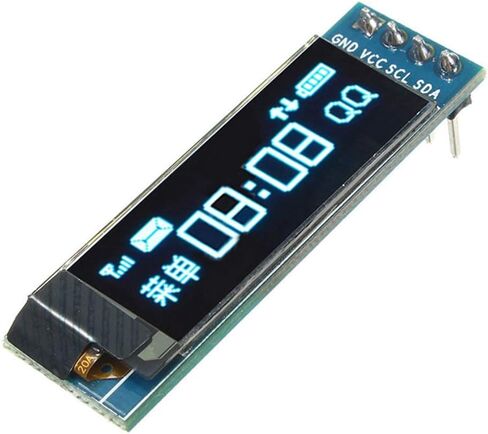 6 PCS 0.91 Inch I2C OLED Display Module IIC OLED Screen DC 3.3V~5V Compatible with Arduino Raspberry PI (White) in Saudi Arabia