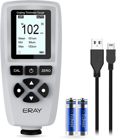 Mil Thickness Gauge, Coating Thickness Gauges, ERAY Paint Depth Gauge Meter with Backlight LCD Display for Car Automotive, Limit Alarm/Data Storage/Export Data/PC Software Analysis (Green) in Saudi Arabia