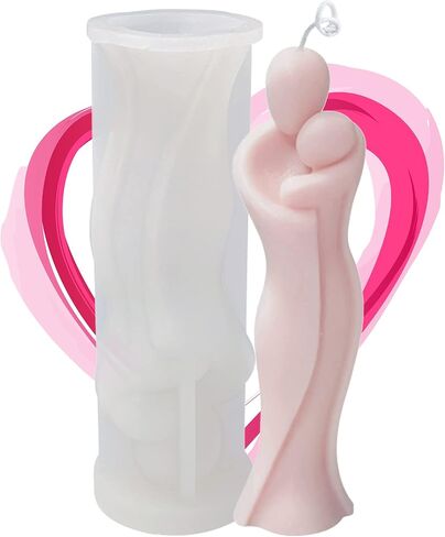 3D Hugging Abstract Human Body Scented Candle Silicone Mold DIY Embracing Couples Mother and Child Fondant Cake Handmade Soap Plaster Epoxy Resin Mould for Anniversary Valentine's Day Gift in Saudi Arabia