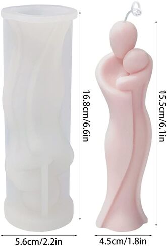 3D Hugging Abstract Human Body Scented Candle Silicone Mold DIY Embracing Couples Mother and Child Fondant Cake Handmade Soap Plaster Epoxy Resin Mould for Anniversary Valentine's Day Gift in Saudi Arabia