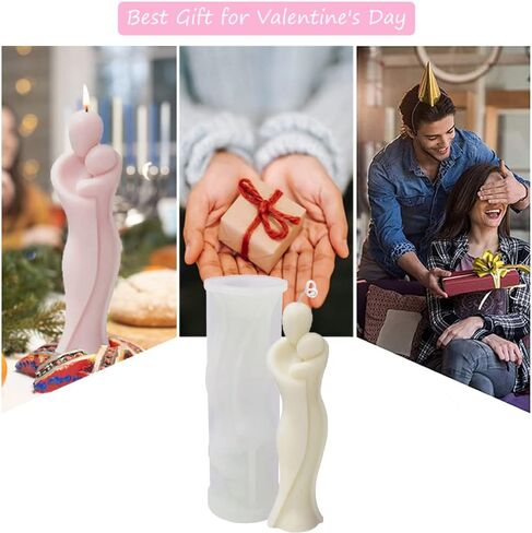 3D Hugging Abstract Human Body Scented Candle Silicone Mold DIY Embracing Couples Mother and Child Fondant Cake Handmade Soap Plaster Epoxy Resin Mould for Anniversary Valentine's Day Gift in Saudi Arabia