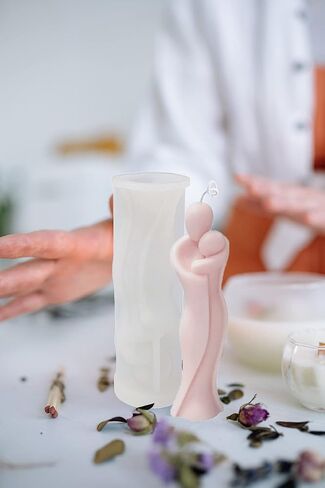3D Hugging Abstract Human Body Scented Candle Silicone Mold DIY Embracing Couples Mother and Child Fondant Cake Handmade Soap Plaster Epoxy Resin Mould for Anniversary Valentine's Day Gift in Saudi Arabia