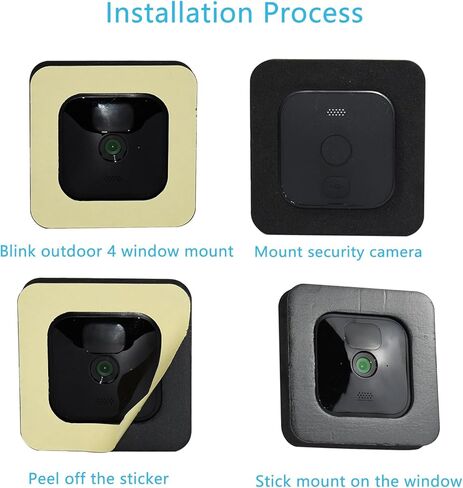 حامل نافذة متوافق مع Blink Outdoor (الجيل الثالث)، كاميرا Blink الداخلية، 2 حزمة كاميرا مثبتة على الحائط للنوافذ/الأبواب الزجاجية الفردية، حامل كاميرا الأمان، أسود in Kuwait