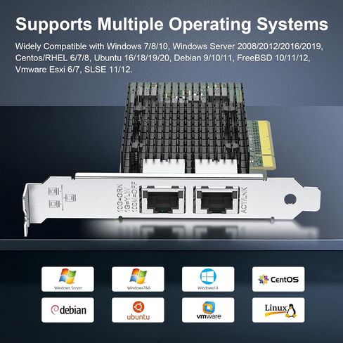 10GB PCI-e Network Card(NIC) with Intel 82599EN Chip, Signle SFP+ Port, Compare to Intel X520-DA1, PCIE 2.0 X8, Support Windows/Windows Server/Linux/Vmware Esxi in Saudi Arabia
