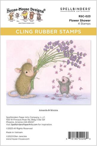 Spellbinders Flower Shower Cling Rubber Stamp Set, Red in Saudi Arabia
