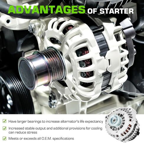 Alternator 400-12247 Compatible with 2005 2006 GMC Sierra Chevrolet Silverado Avalanche 1500 2500 3500 2007 Classic ADR0368 15200268 15225927 400-12380 in Saudi Arabia