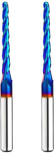 2PCS BRB228 Milling Cutters Ball Nose Solid Carbide Up Cut CNC Spiral Bits NACO Coated 2D 3D Carving Router Bit 1.0Deg with 1/8 Inch Cutting Dia in Saudi Arabia