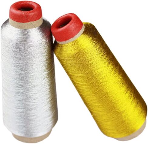 Metallic Thread Embroidery Gold Silver Machine Embroidery Threads Polyester Sewing Thread Spools for Embroidery (Gold) in Saudi Arabia