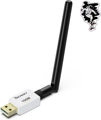 محول بلوتوث طويل المدى لأجهزة الكمبيوتر المكتبية، Techkey 5.3+EDR V14 USB محول بلوتوث، فئة 1 لاسلكية بلوتوث دونجل استقبال بلوتوث يدعم Windows11/10/8.1-أبيض شمسي in Saudi Arabia