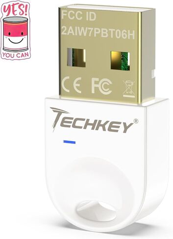 محول بلوتوث USB 5.3 لأجهزة الكمبيوتر المكتبية، قم بتوصيل وتشغيل جهاز استقبال وجهاز إرسال بلوتوث صغير V3 EDR Dongle لأجهزة الكمبيوتر المحمول بلوتوث Windows 11/10/8.1-أسود وأبيض in Saudi Arabia