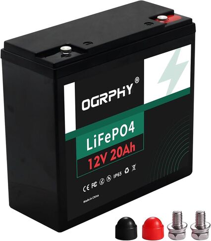 20Ah LiFePO4 Battery, Portable 12V 20Ah Lithium Battery with Grade A Cell and BMS Protection, Perfect for Outdoor Camping, Fishing, Fish Finder, Boat, Kids Rid on Toy, Scooter in Saudi Arabia