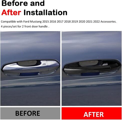 DEYTOP Door Handle Cover Compatible with Ford Mustang 2004-2014 Accessories Exterior Door Handle Cover for 2012 2013 2014 Mustang Accessories Door Handle Protector Trim （2004-2014） in Saudi Arabia