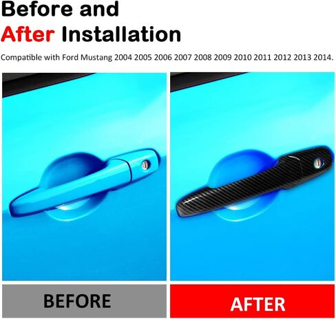 غطاء مقبض الباب متوافق مع ملحقات Ford Mustang 2015-2022 غطاء مقبض الباب الخارجي لـ 2015 2016 2017 2018 2019-2022 Mustang Accessories واقي مقبض الباب (2015-2022) in Kuwait