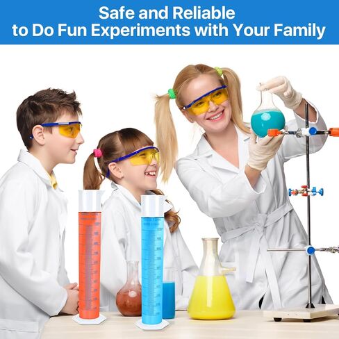 4 عبوات من أسطوانة بلاستيكية متدرجة سعة 1000 مل، مجموعة أسطوانة قياس شفافة مع فوهة صب، أنبوب اختبار معمل بلاستيكي على الوجهين للمشروعات العلمية ومستلزمات المختبرات in Kuwait