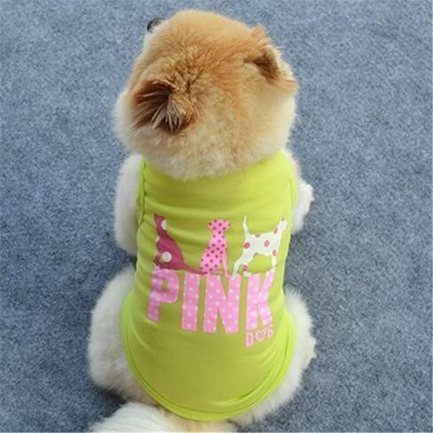 Dog Shirts Pet Shirts Dog T-Shirt Puppy Dog T Shirt Dog Vest Puppy Vest Pet Clothing Puppies Clothes for Small Dogs Doggie Tee Summer Apparel Female Dog Shirt Beach Wear­ (Green, Medium) in Kuwait