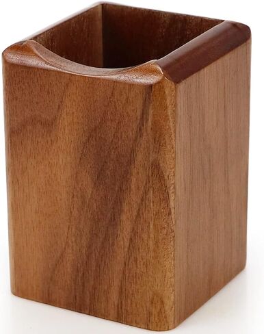 Natural Wooden Pen Box Desktop Stationery Organizer Creative Simple Solid Wood Pencil Holder for Office Supplies (Beech Wood) in Saudi Arabia