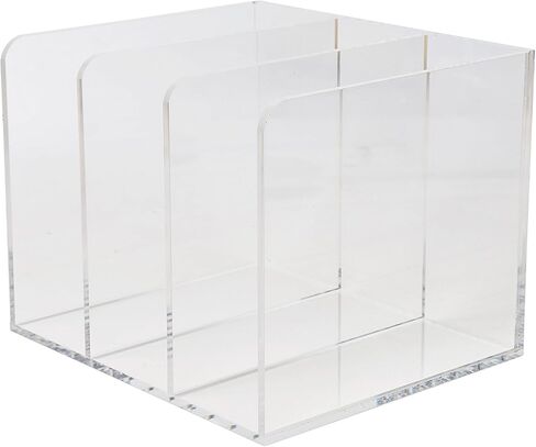 Martha Stewart Brody File Desktop Organizer, 3 Section Desktop File Document Sorter Organizer, File Organizer for Binders, Folders, Files, 8.5"W x 6.5"D, Clear in Saudi Arabia