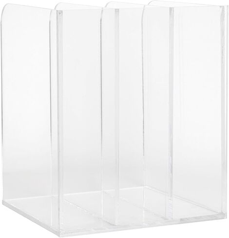 Martha Stewart Brody File Desktop Organizer, 3 Section Desktop File Document Sorter Organizer, File Organizer for Binders, Folders, Files, 8.5"W x 6.5"D, Clear in Saudi Arabia