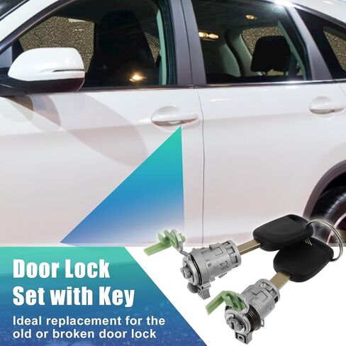 مجموعة أسطوانة قفل الباب X AUTOHAUX مع مفتاحين لهوندا CR-V 2002-2006 لعنصر Honda 2003-2011 قفل الباب الجانبي للسائق الأمامي الأيسر 72185-S9A-013 72185-S9A-003 72145-S9A-013 72145-S9A-003 in Saudi Arabia