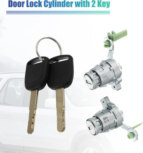 مجموعة أسطوانة قفل الباب X AUTOHAUX مع مفتاحين لهوندا CR-V 2002-2006 لعنصر Honda 2003-2011 قفل الباب الجانبي للسائق الأمامي الأيسر 72185-S9A-013 72185-S9A-003 72145-S9A-013 72145-S9A-003 in Saudi Arabia