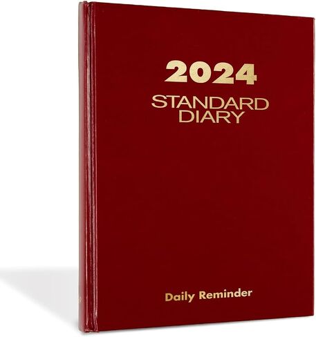 AT-A-GLANCE 2024 Daily Diary, Standard Planner Journal, 12 Month, 5-3/4" x 8-1/4", Small, Hardcover, Red (SD3891324) in Saudi Arabia