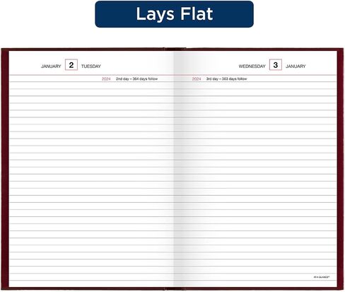AT-A-GLANCE 2024 Daily Diary, Standard Planner Journal, 12 Month, 5-3/4" x 8-1/4", Small, Hardcover, Red (SD3891324) in Saudi Arabia
