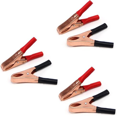 Fielect 2Pcs 10A Heavy-Duty Insulated Alligator Clips,Battery Crocodile Electrical Test Clamps,Battery Charger Clamp for Car Auto Vehicle Boat Red and Black in Saudi Arabia