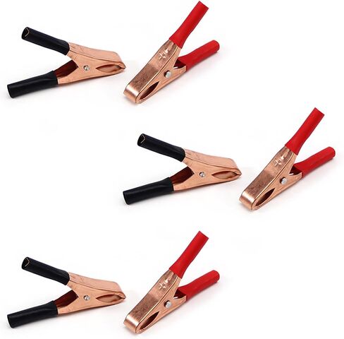 Fielect 2Pcs 10A Heavy-Duty Insulated Alligator Clips,Battery Crocodile Electrical Test Clamps,Battery Charger Clamp for Car Auto Vehicle Boat Red and Black in Saudi Arabia