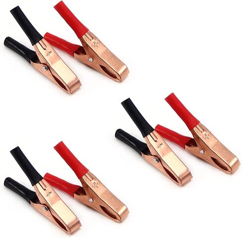 Fielect 2Pcs 10A Heavy-Duty Insulated Alligator Clips,Battery Crocodile Electrical Test Clamps,Battery Charger Clamp for Car Auto Vehicle Boat Red and Black in Saudi Arabia