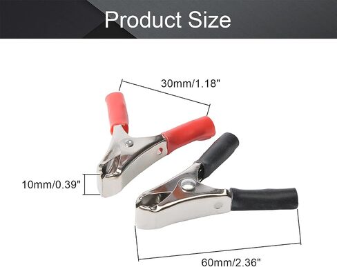 Fielect 2Pcs 10A Heavy-Duty Insulated Alligator Clips,Battery Crocodile Electrical Test Clamps,Battery Charger Clamp for Car Auto Vehicle Boat Red and Black in Saudi Arabia