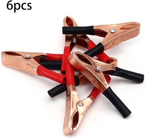 Fielect 2Pcs 10A Heavy-Duty Insulated Alligator Clips,Battery Crocodile Electrical Test Clamps,Battery Charger Clamp for Car Auto Vehicle Boat Red and Black in Saudi Arabia