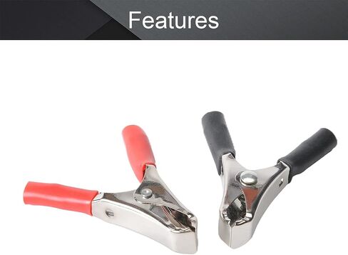 Fielect 2Pcs 10A Heavy-Duty Insulated Alligator Clips,Battery Crocodile Electrical Test Clamps,Battery Charger Clamp for Car Auto Vehicle Boat Red and Black in Saudi Arabia