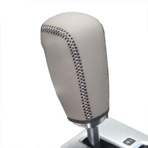 Genuine Leather Gear Shift Knob Cover for 2011 2012 Volvo S60 / 2007 2008 2009 2010 2011 2012 Volvo S80 / 2008 2009 2010 Volvo V70 / 2010-2012 Volvo XC60 / 2008-2012 Volvo XC70 Automatic (1)