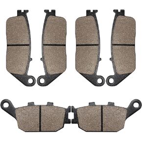 SOLLON Front and Rear Brake Pads for Kawasaki 650 Z650 ER 650 2017-2020 Z750 ZR 750 2007-2011 KLE650 Versys 650 2016-2020 for Honda 600 CB600F Hornet 1998-2006 CB600 Hornet S 2000-2004 CB750 1992-2002
