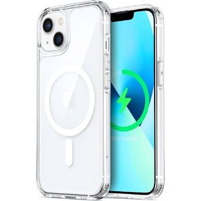ORNARTO Magnetic for iPhone 13 Case, [Compatible with MagSafe] Yellowing-Resistant Slim Cover, Upgraded 2-layer Air-Buffer Corners Shockproof Phone Case for iPhone 13-Clear