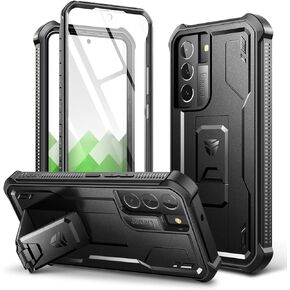 Dexnor for Samsung Galaxy S22 Plus Case, [Built in Screen Protector and Kickstand] Heavy Duty Military Grade Protection Shockproof Protective Cover for Samsung Galaxy S22 Plus 5G,Black